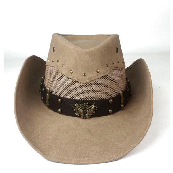 cloches 2021 100% leather men women mesh western cowboy hat wide brim outdoor sombrero hombre cowgirl punk belt, Blue;gray
cloches 2021 100% leather men women mesh western cowboy hat wide brim outdoor sombrero hombre cowgirl punk belt, Blue;gray