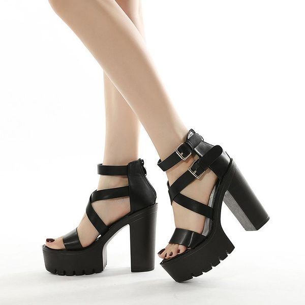 sandals preto branco 13cm heels nightclub belt buckle super high thick heel thin shallow mouth fish women's lhx, Black
sandals preto branco 13cm heels nightclub belt buckle super high thick heel thin shallow mouth fish women's lhx, Black