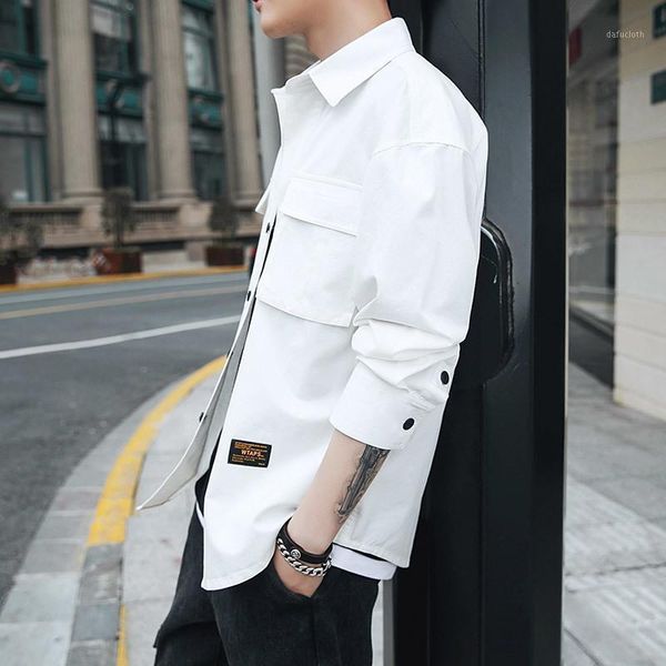 spring clothes pattern leisure long sleeve pocket tide thin black shirt streetwear japan style fashion men's casual shirts, White;black
spring clothes pattern leisure long sleeve pocket tide thin black shirt streetwear japan style fashion men's casual shirts, White;black