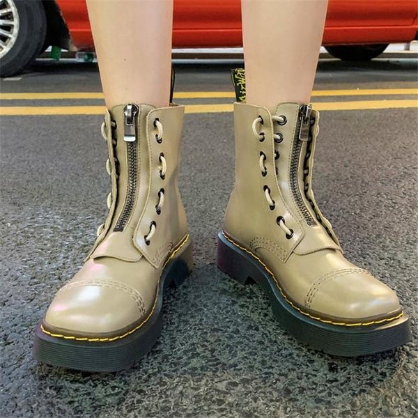 boots pxelena punk rock front zipper lace up motorcycle ankle women natural genuine leather low heels gothic combat army shoes, Black
boots pxelena punk rock front zipper lace up motorcycle ankle women natural genuine leather low heels gothic combat army shoes, Black
