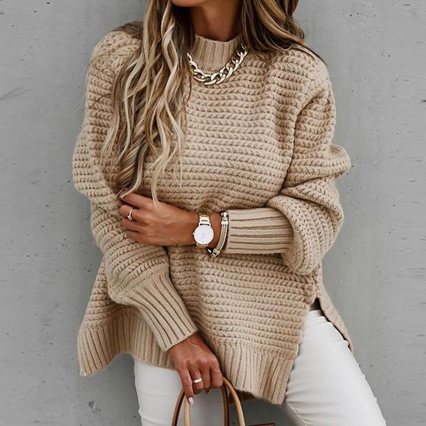 women's sweaters split autumn winter knitted sweater pure color loose female pullover plus size women jumper, White;black
women's sweaters split autumn winter knitted sweater pure color loose female pullover plus size women jumper, White;black
