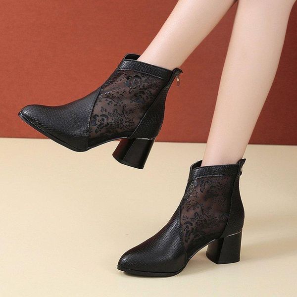 big size summer ankle boots square toe genuine leather shoe tassel zipper footwear fashion high heels female shoes, Black
big size summer ankle boots square toe genuine leather shoe tassel zipper footwear fashion high heels female shoes, Black