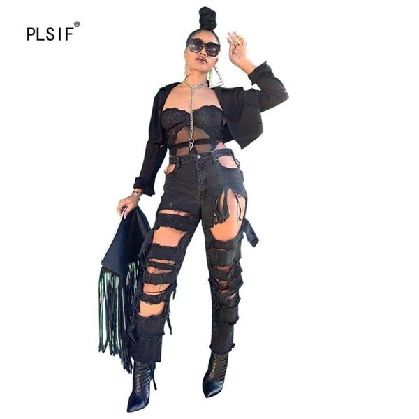 women's jeans 2021 streetwear fashion broken hole black lady high waist long denim pants tide ripped, Blue
women's jeans 2021 streetwear fashion broken hole black lady high waist long denim pants tide ripped, Blue