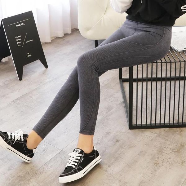 fashion slim high waist tights pencil pants for women sports gym fitness washed denim jeans clothing women's leggings, Black
fashion slim high waist tights pencil pants for women sports gym fitness washed denim jeans clothing women's leggings, Black