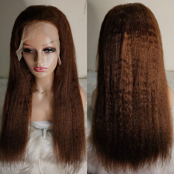 yaki kinky straight hair wigs 4# brown color lace front wig 150%-250% density brazilian remy virgin quality, Black
yaki kinky straight hair wigs 4# brown color lace front wig 150%-250% density brazilian remy virgin quality, Black