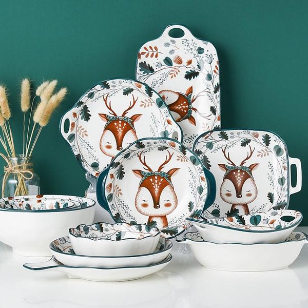 dishes & plates japanese style cartoon deer ceramic dinner hand-painted children tableware noodle rice bowl dessert serving tray
dishes & plates japanese style cartoon deer ceramic dinner hand-painted children tableware noodle rice bowl dessert serving tray