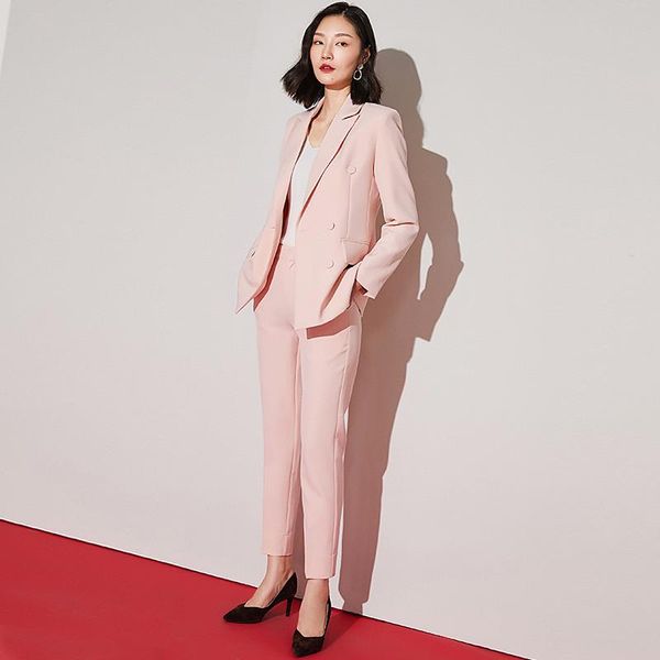 women's suits & blazers double-breasted solid color 2 piece set suit blazer with trousers female casual custom made, White;black
women's suits & blazers double-breasted solid color 2 piece set suit blazer with trousers female casual custom made, White;black