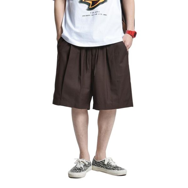 men's shorts simple solid color walking mens summer elastic waist wide-leg casual loose knee-length men, White;black
men's shorts simple solid color walking mens summer elastic waist wide-leg casual loose knee-length men, White;black