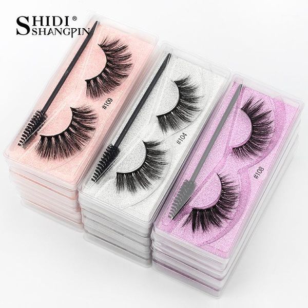 wholesale eyelashes fake lashes in bulk fluffy mink natural eyelash with brushes1