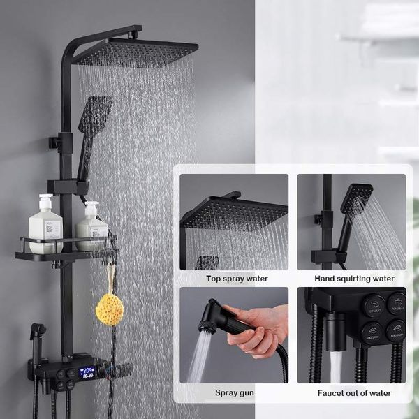 bathroom shower sets household silver black set all-copper intelligent thermostatic pressurized big head
bathroom shower sets household silver black set all-copper intelligent thermostatic pressurized big head