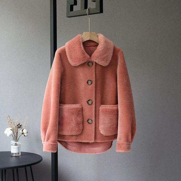 women's fur & faux winter women long sleeve real coat sheep shearing jacket female turndown collar elegant genuine wool outwear x745, Black
women's fur & faux winter women long sleeve real coat sheep shearing jacket female turndown collar elegant genuine wool outwear x745, Black