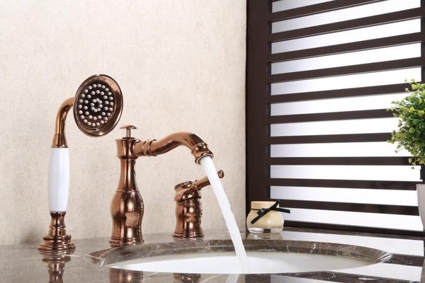 bathroom sink faucets rose gold brass basin faucet bath tub with pull out handheld showerhead mixer taps
bathroom sink faucets rose gold brass basin faucet bath tub with pull out handheld showerhead mixer taps