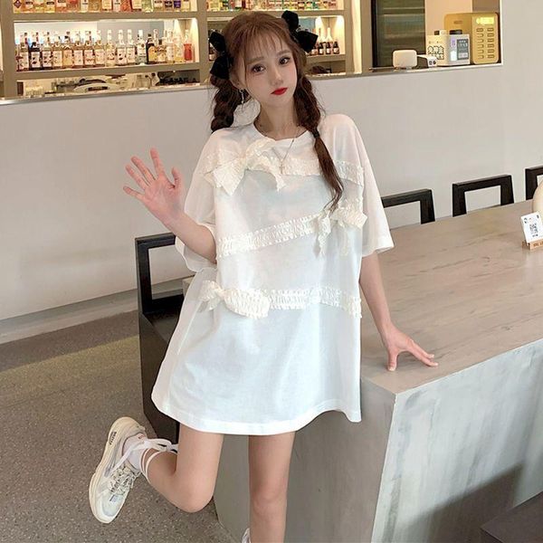 men's t-shirts oversized t-shirt women summer 2021 bowknot loose round neck tshirt short-sleeved ruffled harajuku, White;black
men's t-shirts oversized t-shirt women summer 2021 bowknot loose round neck tshirt short-sleeved ruffled harajuku, White;black