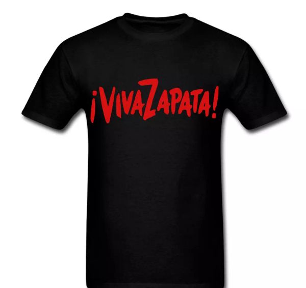 EZLN Zapatista Star Viva Zapata! Liberty T-shirt Tee, White;black