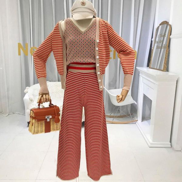 two piece dress women knitted 3 set autumn winter striped v-neck cardigan + tank high waist split pants 3pcs clothing pant suits, White
two piece dress women knitted 3 set autumn winter striped v-neck cardigan + tank high waist split pants 3pcs clothing pant suits, White