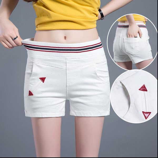 summer womens short vintage high waist denim shorts women jeans plus size ladies elastic woman for, White;black
summer womens short vintage high waist denim shorts women jeans plus size ladies elastic woman for, White;black