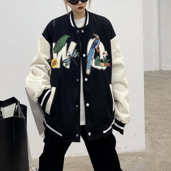 women's jackets zottsoz embroidery bird baseball coats women autumn winter streetwear casual bomber harajuku oversize outwear y2k, Black;brown
women's jackets zottsoz embroidery bird baseball coats women autumn winter streetwear casual bomber harajuku oversize outwear y2k, Black;brown