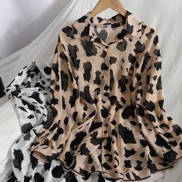 vanovich fashion printed chiffon shirt is thin, all-match cardigan sunscreen spring and summer korean women 210615, White
vanovich fashion printed chiffon shirt is thin, all-match cardigan sunscreen spring and summer korean women 210615, White