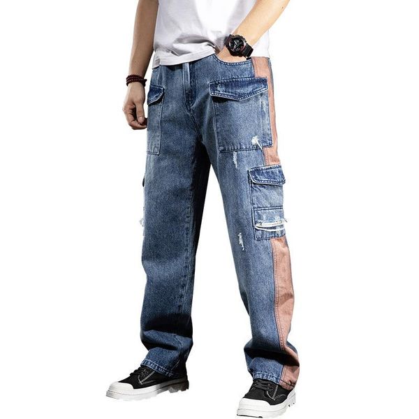 men's jeans mens cargo hip hop fat man denim pants fashion casual clothes plus size 40 men clothing jean loose multi-pocket trousers, Blue
men's jeans mens cargo hip hop fat man denim pants fashion casual clothes plus size 40 men clothing jean loose multi-pocket trousers, Blue