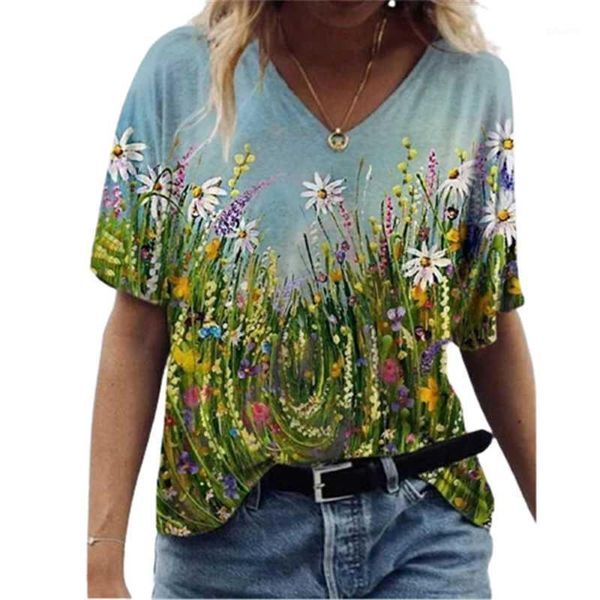summer women digital print short sleeve v-neck t shirt fashion casual loose tee plus size female plant printed street women's t-shi, White
summer women digital print short sleeve v-neck t shirt fashion casual loose tee plus size female plant printed street women's t-shi, White
