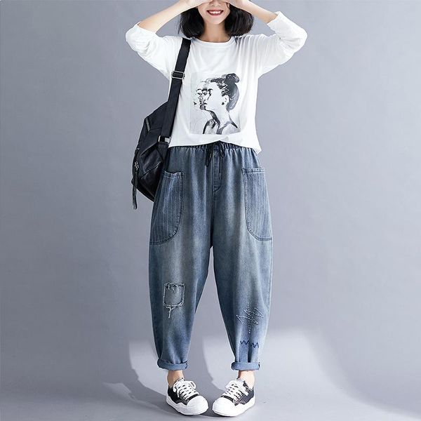 women's pants & capris autumn winter women trouers large size literary elastic waist solid color harem loose casual yoyikamomo, Black;white
women's pants & capris autumn winter women trouers large size literary elastic waist solid color harem loose casual yoyikamomo, Black;white
