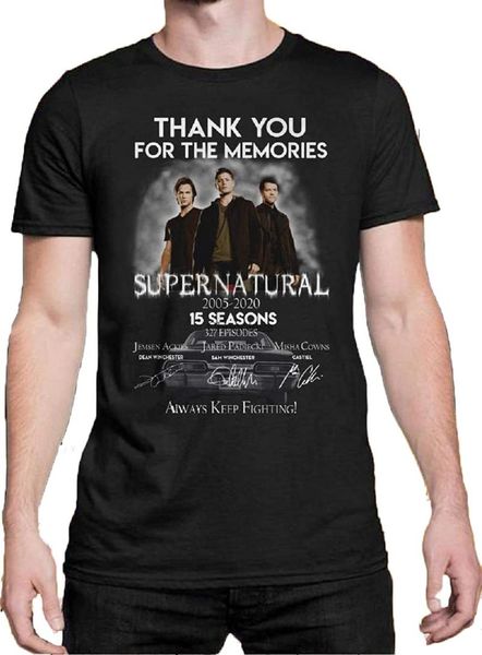 men's t-shirts thank you for the memories supernatural 15 seasons all signature shirt black, White;black
men's t-shirts thank you for the memories supernatural 15 seasons all signature shirt black, White;black