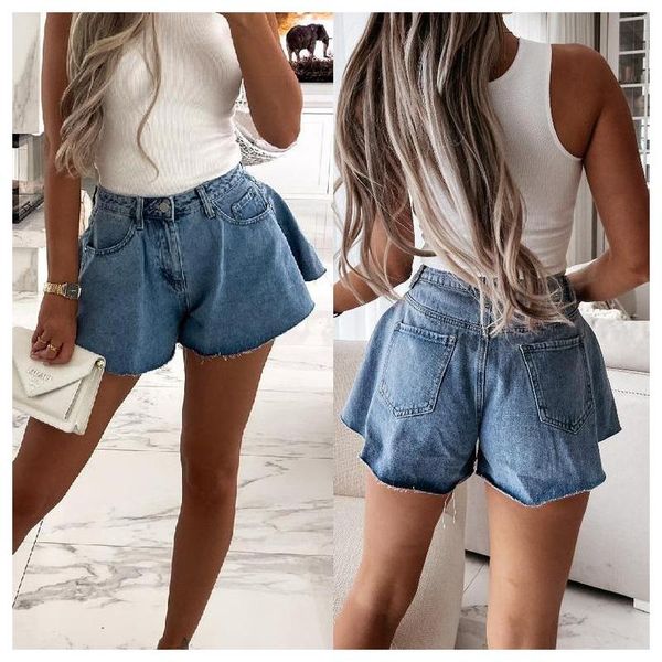 women's shorts denim 2021 summer fashion casual wild loose high waist holiday straight, White;black
women's shorts denim 2021 summer fashion casual wild loose high waist holiday straight, White;black