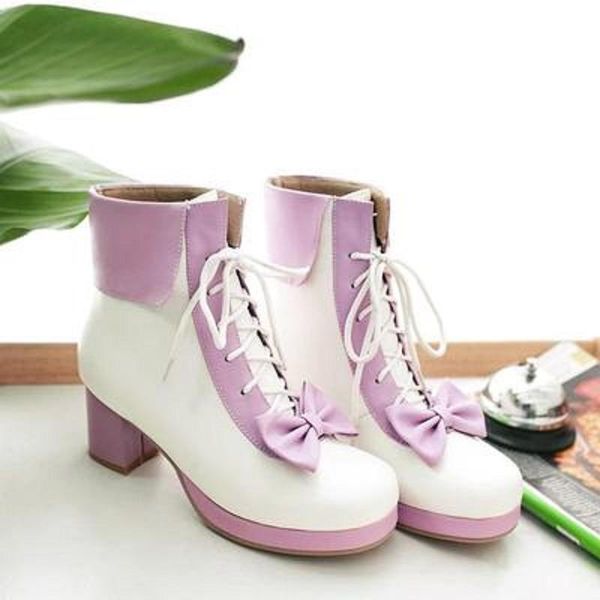 boots spring and autumn color matching ankle personality trend women's shoes thick with, Black
boots spring and autumn color matching ankle personality trend women's shoes thick with, Black