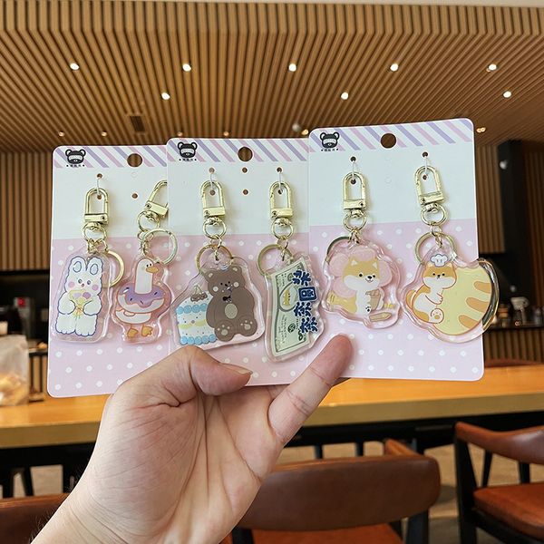 keyring keychain cute cartoon brand key chain couple fashion pendant small gift double transparent acrylic, Silver
keyring keychain cute cartoon brand key chain couple fashion pendant small gift double transparent acrylic, Silver