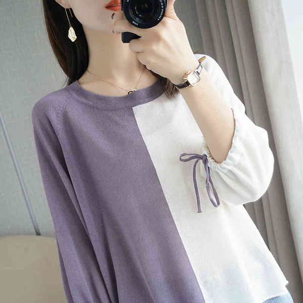 women's knits & tees ladies pullover o-neck knitted cotton long-sleeved loose fashion jacket knitting plus size women's clothing, White
women's knits & tees ladies pullover o-neck knitted cotton long-sleeved loose fashion jacket knitting plus size women's clothing, White