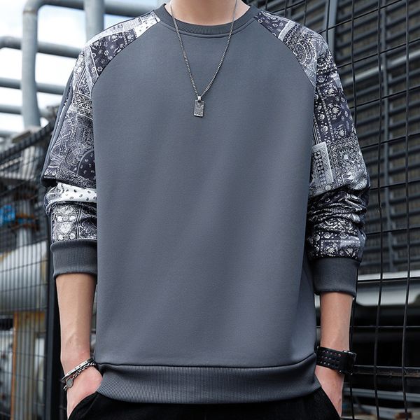 autumn korean round neck pullover 2021 new color blocking large men's long sve t-shirt autumn top, White;black
autumn korean round neck pullover 2021 new color blocking large men's long sve t-shirt autumn top, White;black
