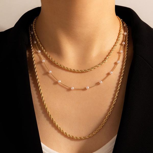 pendant necklaces gold color choker necklace for women 3 layers beads pearls chain & pendants velvet chokers fashion jewelry, Silver
pendant necklaces gold color choker necklace for women 3 layers beads pearls chain & pendants velvet chokers fashion jewelry, Silver