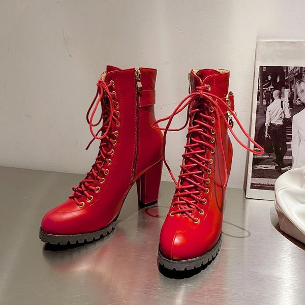 boots 5 color fashion cross tied high heels ankle female buckle white bride shoes woman footwear winter biker boot, Black
boots 5 color fashion cross tied high heels ankle female buckle white bride shoes woman footwear winter biker boot, Black