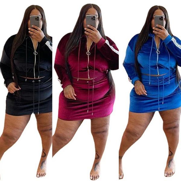 plus size tracksuits winter fall 2 piece set women velvet tracksuit long sleeve hoodie + bodycon skirts two suit festival outfits 5xl, Black
plus size tracksuits winter fall 2 piece set women velvet tracksuit long sleeve hoodie + bodycon skirts two suit festival outfits 5xl, Black
