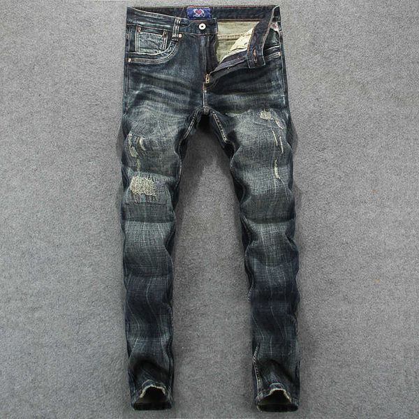 men's jeans european american fashion retro slim fit elastic ripped for vintage designer streetwear hip hop denim pants ply8, Blue
men's jeans european american fashion retro slim fit elastic ripped for vintage designer streetwear hip hop denim pants ply8, Blue