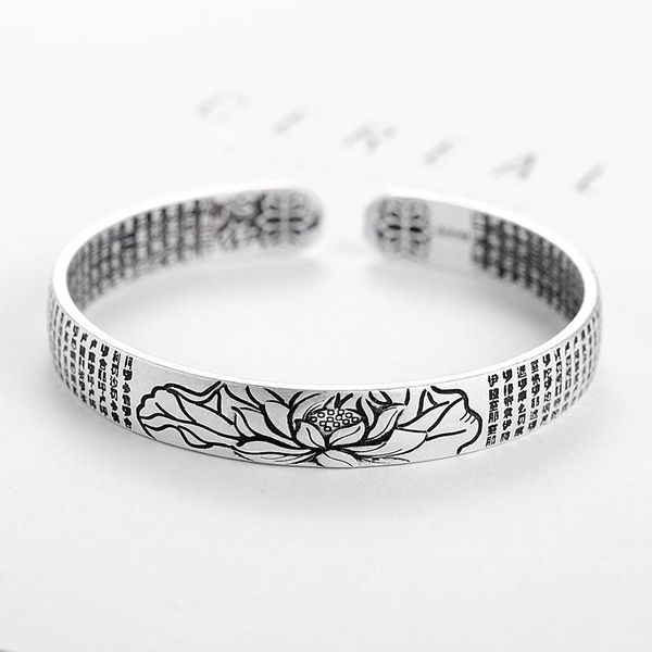 bangle buddhist scriptures retro open cuff lotus mantra women's jewelry yp8076, Black
bangle buddhist scriptures retro open cuff lotus mantra women's jewelry yp8076, Black