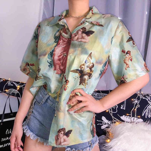 vintage aesthetic cupid angel print women' blouse shirt cardigan short sleeve summer graphic blouse women clothes 2020 new x0521, White
vintage aesthetic cupid angel print women' blouse shirt cardigan short sleeve summer graphic blouse women clothes 2020 new x0521, White