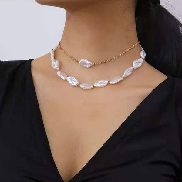 vintage pearl chokers necklace with charm irregular imitation beads chain gold color layered necklaces for women jewelry, Golden;silver
vintage pearl chokers necklace with charm irregular imitation beads chain gold color layered necklaces for women jewelry, Golden;silver