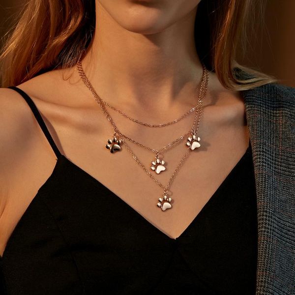chains fashion multilayer necklace cute animal cat claw foot print pendant long money three layer set, Silver
chains fashion multilayer necklace cute animal cat claw foot print pendant long money three layer set, Silver