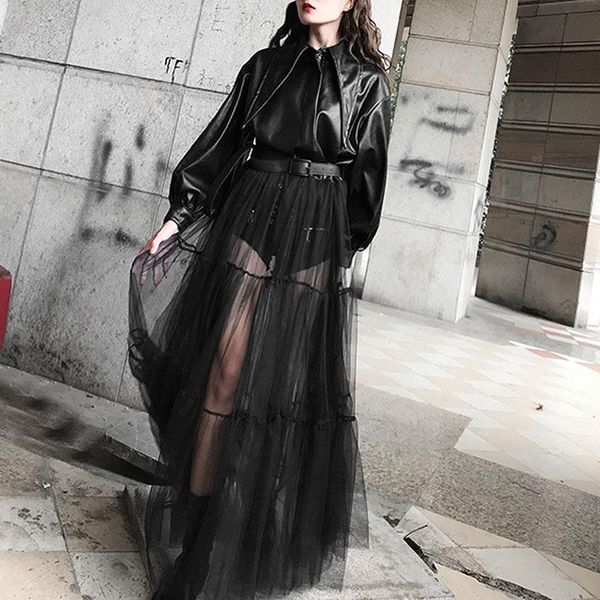 women's leather & faux 2021 spring pu jacket women patchwork lace up lantern waist belt coat female py120, Black
women's leather & faux 2021 spring pu jacket women patchwork lace up lantern waist belt coat female py120, Black