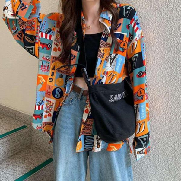 women's jackets 2021 spring and autumn female jacket style retro casual girl print loose collar in the long shirt cardigan, Black;brown
women's jackets 2021 spring and autumn female jacket style retro casual girl print loose collar in the long shirt cardigan, Black;brown