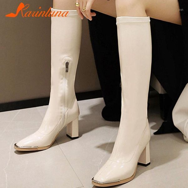boots karin fashion woman shoes metal decoration knee strange style heels patent autumn female1, Black
boots karin fashion woman shoes metal decoration knee strange style heels patent autumn female1, Black