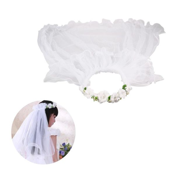bridal veils flower girl two layers white wedding communion hair wreath (white), Black
bridal veils flower girl two layers white wedding communion hair wreath (white), Black