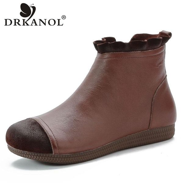 boots drkanol fashion genuine leather women ankle autumn winter warm shoes handmade retro side zipper casual female, Black
boots drkanol fashion genuine leather women ankle autumn winter warm shoes handmade retro side zipper casual female, Black