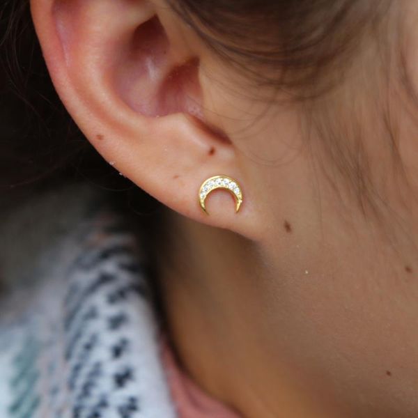 stud 100% 925 sterling silver fashion moon cz earrings gold filled delicate minimalist cute jewelry for girls daughter's gift, Golden;silver
stud 100% 925 sterling silver fashion moon cz earrings gold filled delicate minimalist cute jewelry for girls daughter's gift, Golden;silver