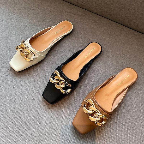 luxury designer metal chain slides women flats slaps fetish summer outdoor casual sandal lady beach slippers mules shoes, Black
luxury designer metal chain slides women flats slaps fetish summer outdoor casual sandal lady beach slippers mules shoes, Black