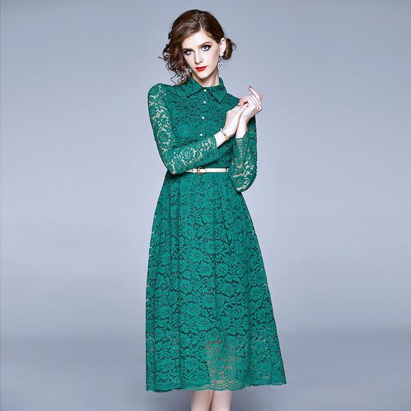 casual dresses europe fashion women spring hollow out green lace dress long sleeve clothes elegant designer midi party robe femme vesti, Black;gray
casual dresses europe fashion women spring hollow out green lace dress long sleeve clothes elegant designer midi party robe femme vesti, Black;gray