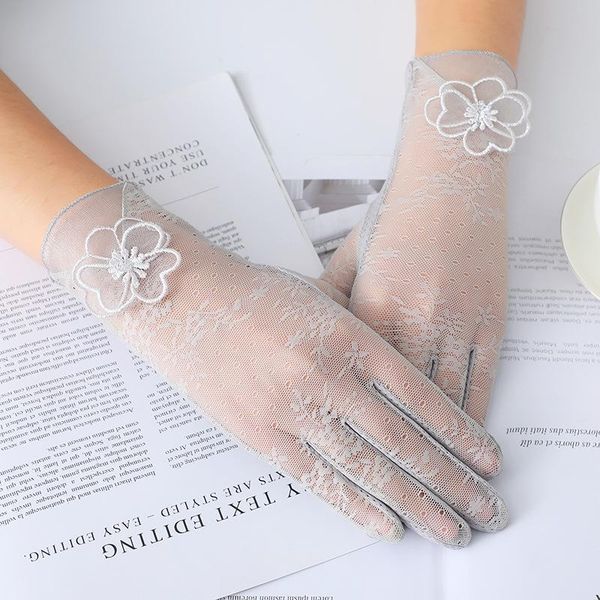 five fingers gloves women summer silk sunscreen touch screen lace flower thin breathable skid driving anti-uv female elegant, Blue;gray
five fingers gloves women summer silk sunscreen touch screen lace flower thin breathable skid driving anti-uv female elegant, Blue;gray