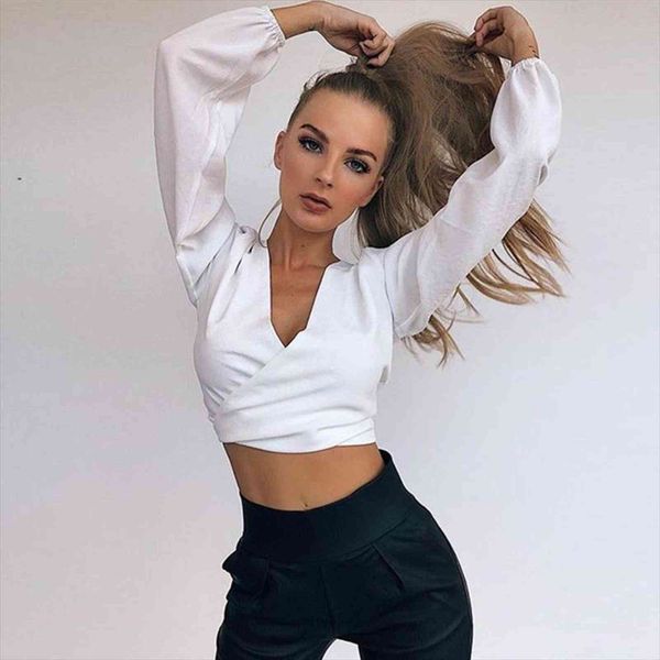 fashion summer autumn lantern womens shirt long sleeve cropped office lady elegant female blouses, White
fashion summer autumn lantern womens shirt long sleeve cropped office lady elegant female blouses, White
