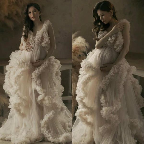 wraps & jackets nude bathrobes for pregant pograph tiered ruffles pajamas party nightgowns custom made women' sleepwears, White
wraps & jackets nude bathrobes for pregant pograph tiered ruffles pajamas party nightgowns custom made women' sleepwears, White